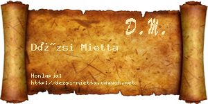 Dézsi Mietta névjegykártya